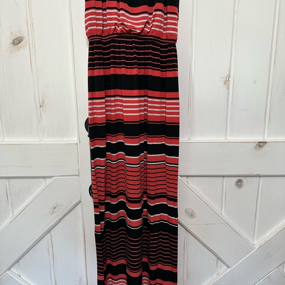 Orange and Black Striped Summer Tank Maxi Dress - Picture 2 of 2